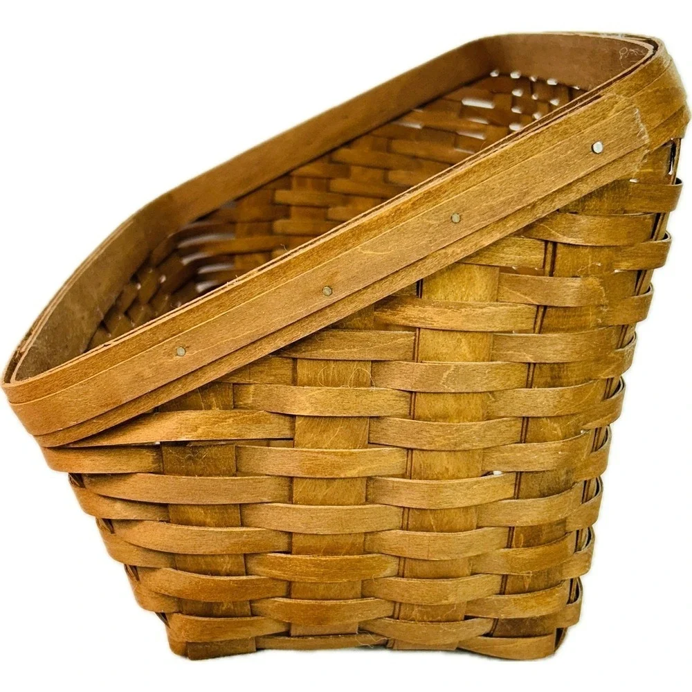 Longaberger 2007 LARGE DESKTOP Rich Brown Basket Wood Dividers‎ Liner Protector
